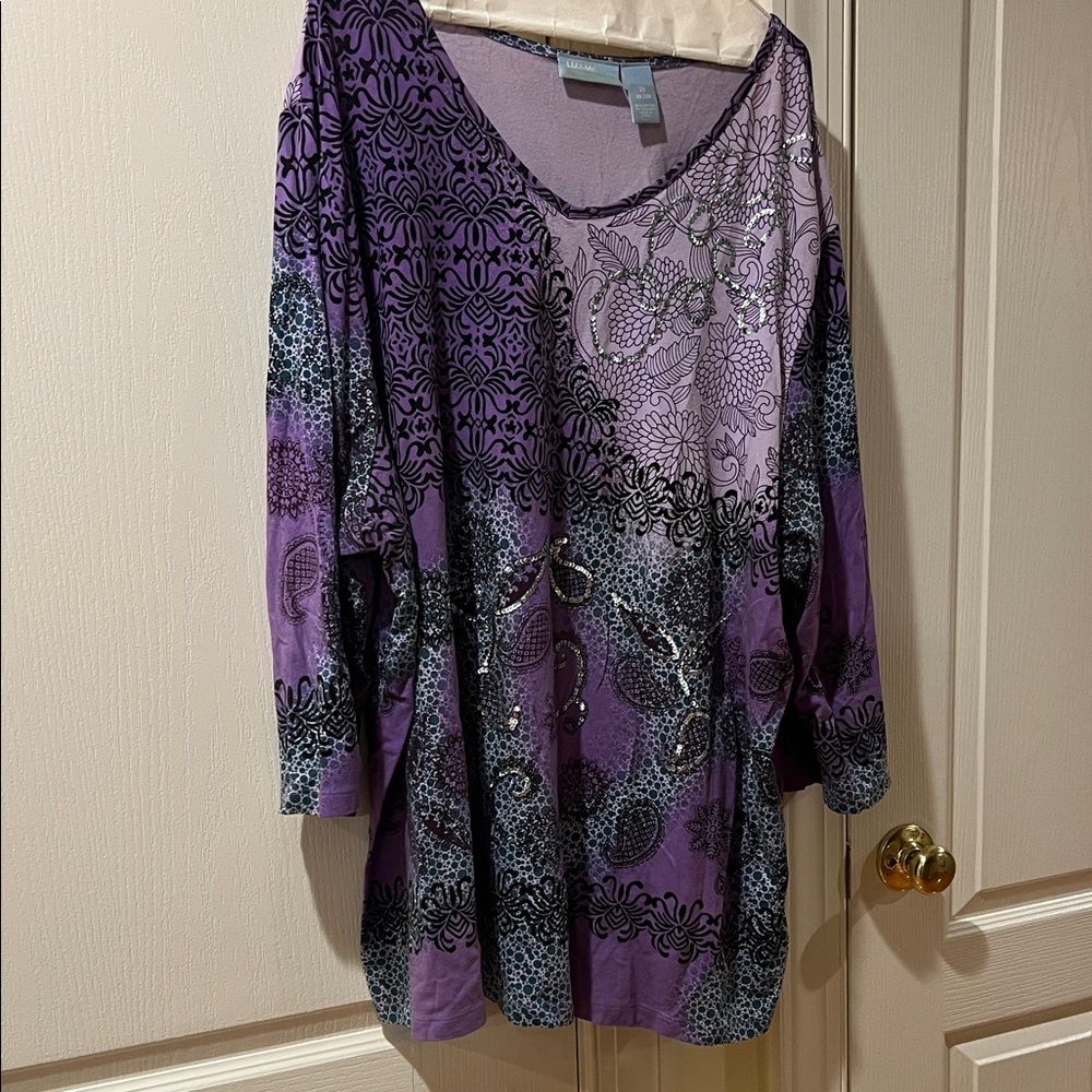 Purple Patterned Women's Top